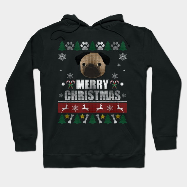 Ugly Pug Christmas Hoodie by Sleazoid